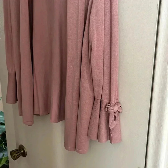 Alfani Rose Pink Sweater with bows on sleeves Size L - Picture 2 of 4